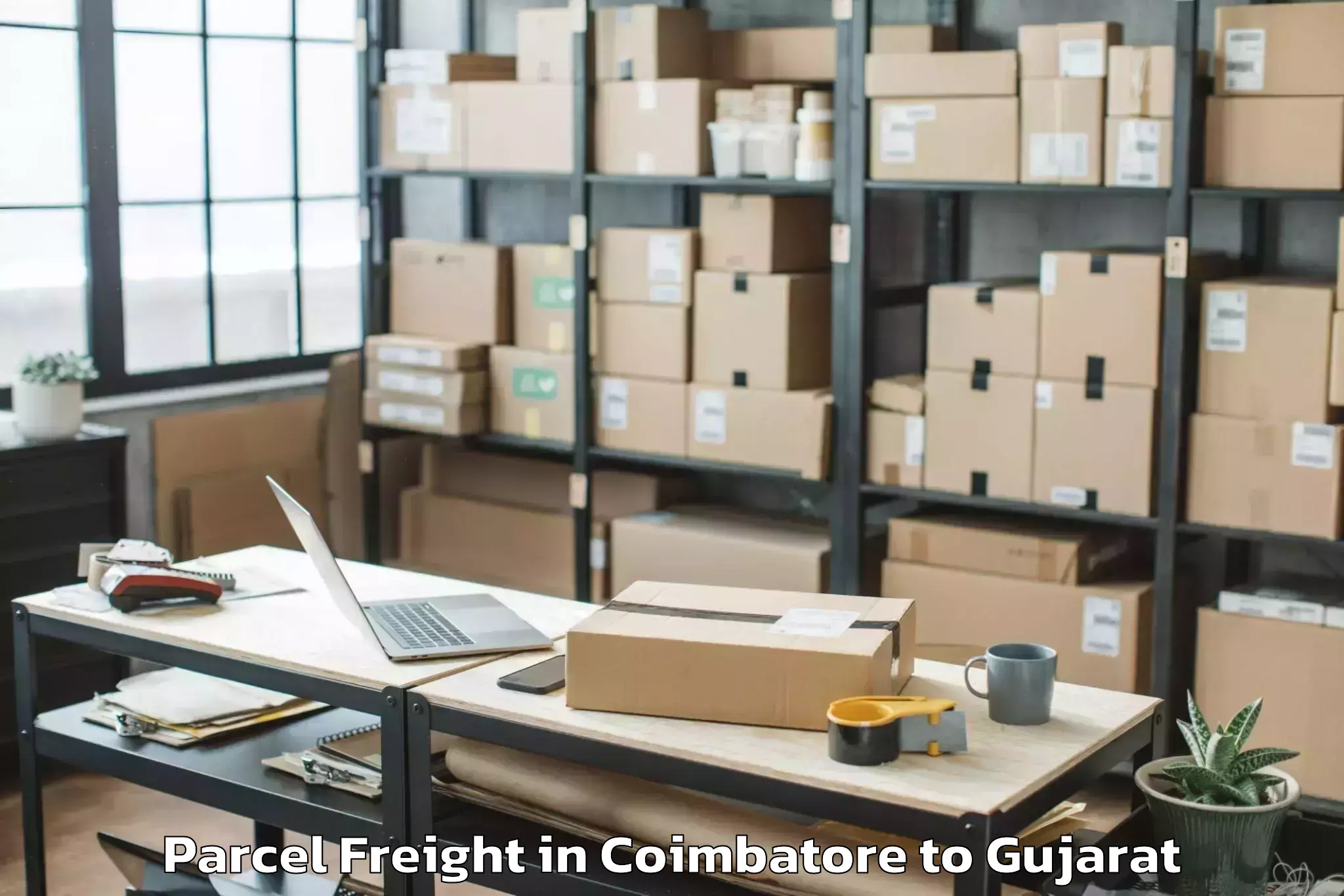 Top Coimbatore to Una Gir Somnath Parcel Freight Available